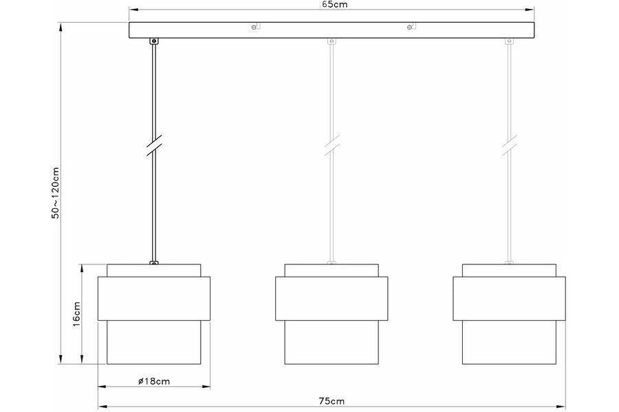 Lampadario pendente Reality Quan cromato 3 luci vetro E27