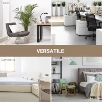 Scrivania Moderna per Computer con Gambe Regolabili e Struttura in MDF e Metallo, Tavolo da Pranzo 120x60x76 cm, Bianco e color Legno