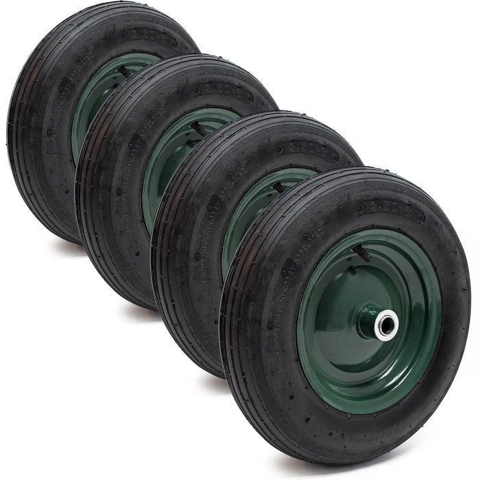 Ruota completa con cerchio set da 4 pezzi 3.50-8 Pneumatico carriola