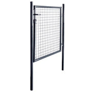 Cancello da Giardino in Rete di Acciaio Zincato 100x100 cm Grigio 143369