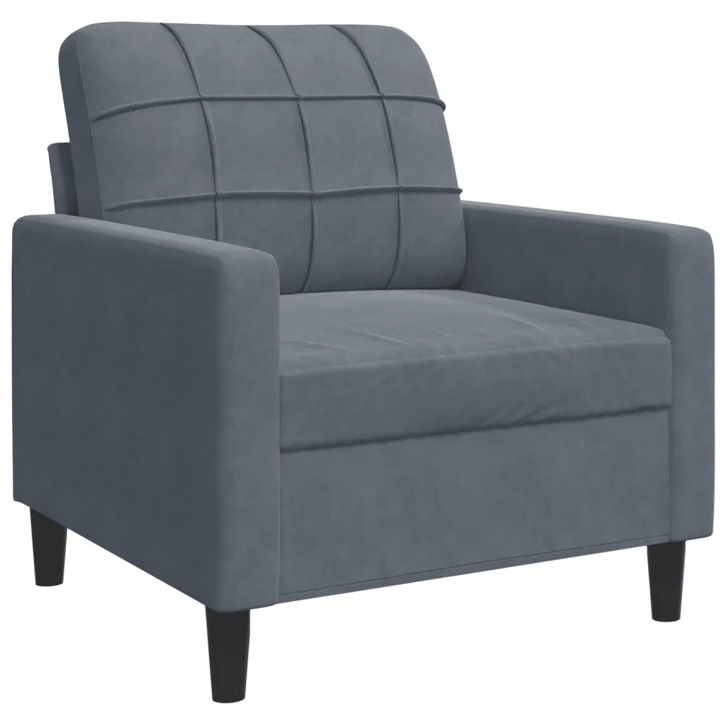 Set di Divani 4 pz con Cuscini e Rinforzi Grigio Scuro Velluto 3278462