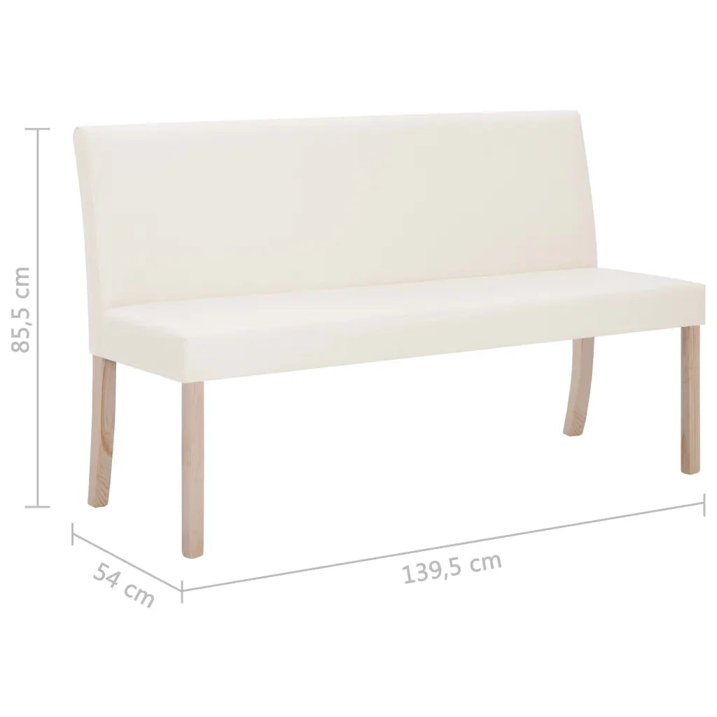 Panca-Sgabello 139,5 cm Crema in Similpelle