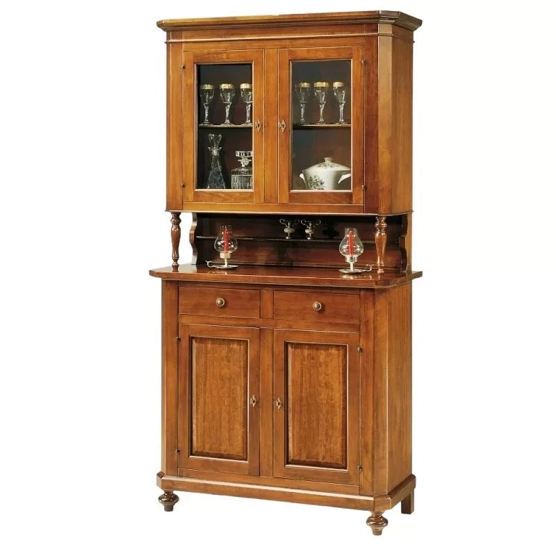 Cristalliera 2 ante napoletana legno massello finitura elite 104 x 43 h.205 - Mobili 2G