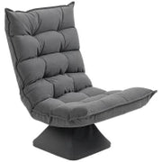 Poltrona per Salotto Girevole e Vellutata con Schienale Regolabile in 5 Posizioni, 62x70x95 cm, Grigio