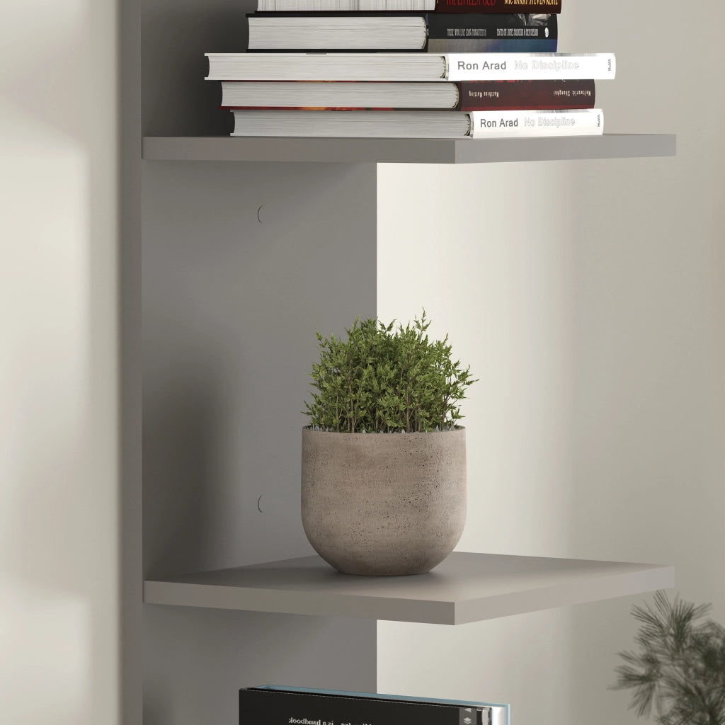 Mensola da Parete Surahammar Libreria Scaffale a Muro con 6 Ripiani - Grigio [en.casa]