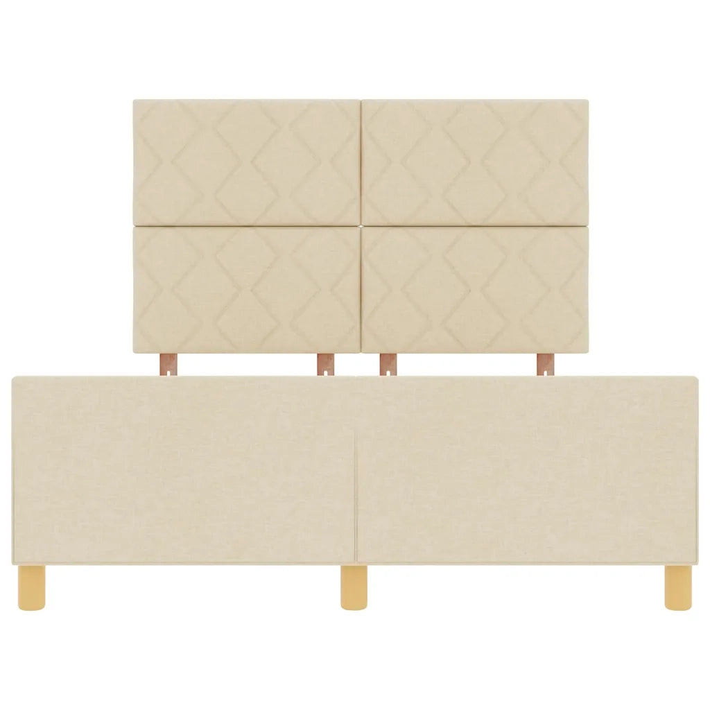 Struttura del letto con testiera Crema 160 x 200 cm Tessuto 3344821