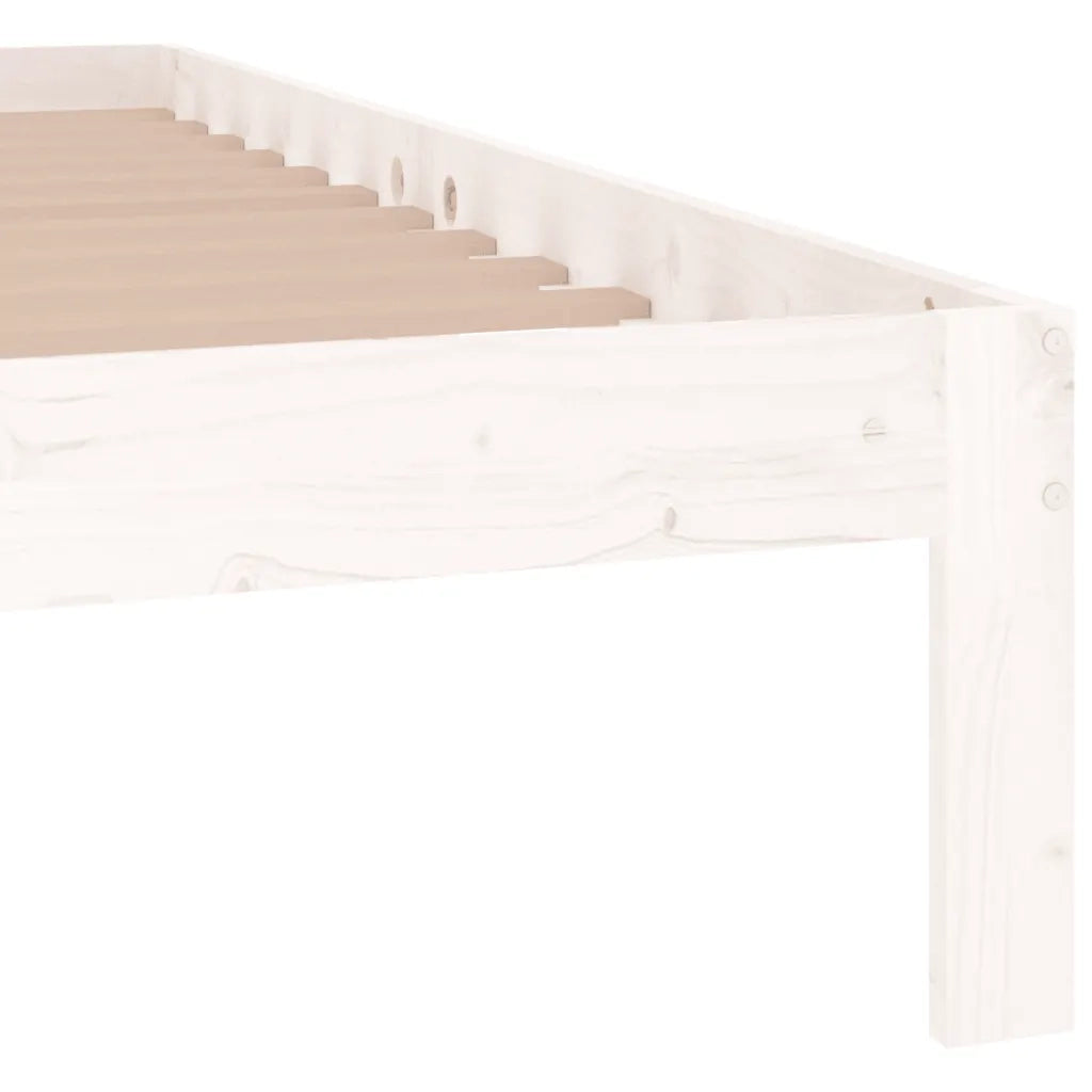 Giroletto-Struttura Letto Bianco in Legno Massello di Pino 140x190 cm 940546
