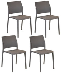 Set 4 Sedie 55x52,5xH81 cm in Polipropilene Venus Visone