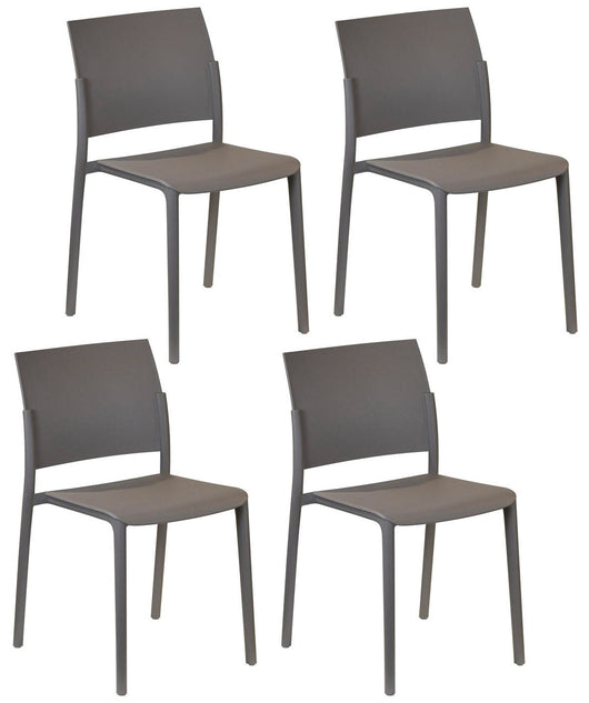Set 4 Sedie 55x52,5xH81 cm in Polipropilene Venus Visone