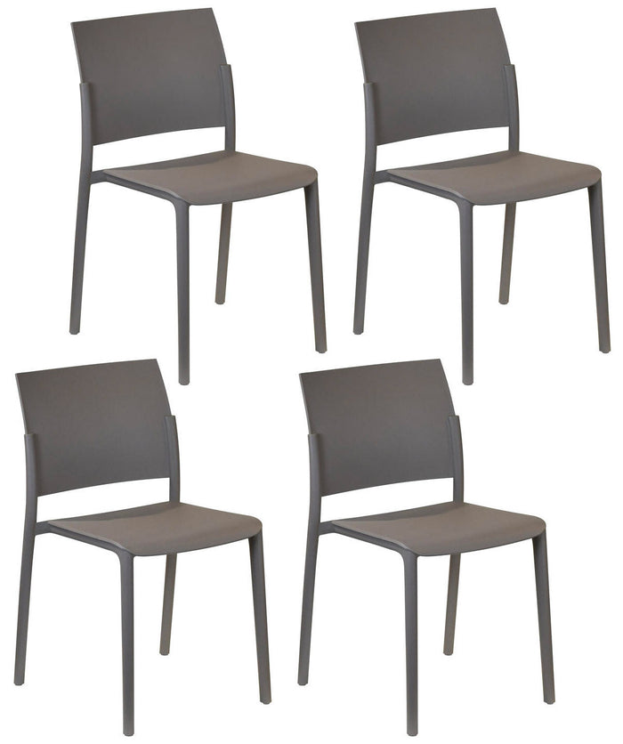 Set 4 Sedie 55x52,5xH81 cm in Polipropilene Venus Visone