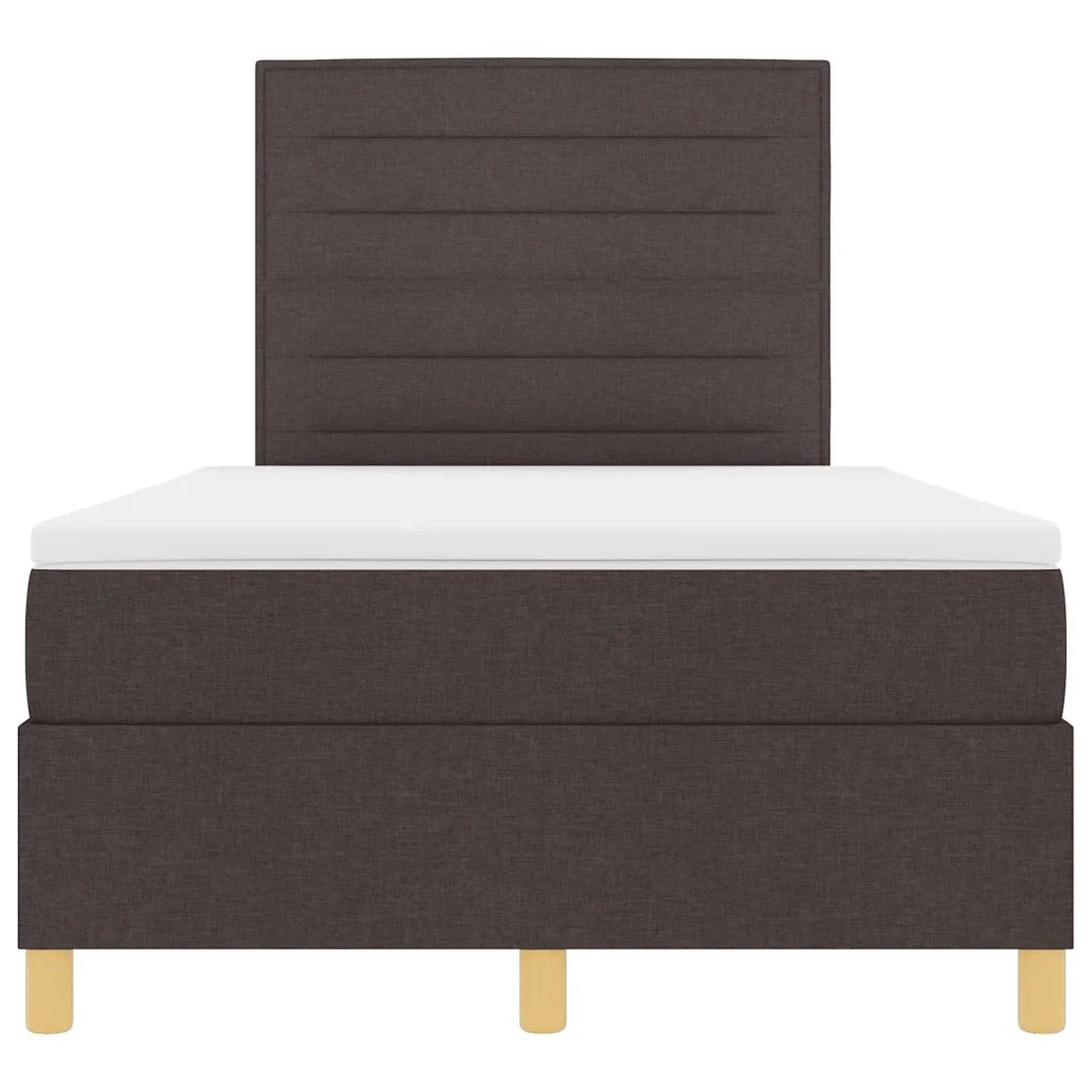 Letto a Sorgente LED Marrone Scuro 120 x 200 cm Tessuto 3343015