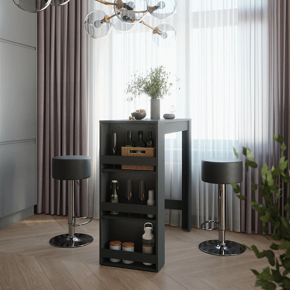 Vicco tavolo bar con sgabelli Antracite 45 x 110 cm con 2 sgabelli da bar