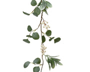 Ghirlanda poliestere bacche bianche 150x7x3 cm