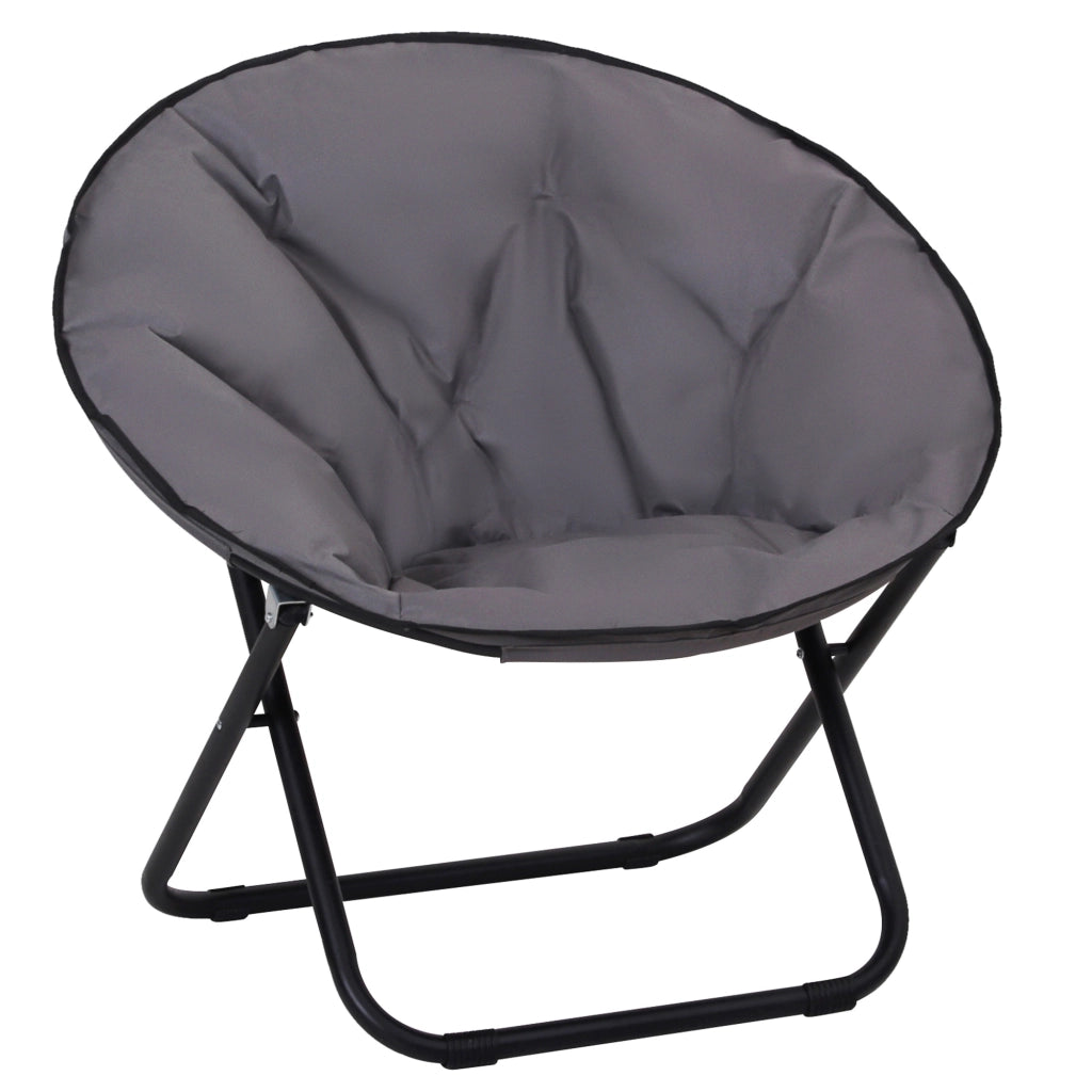 Poltrona a dondolo da giardino ¨C zephmum ¨C Grigio, PolyRattan, 80x80x75 cm