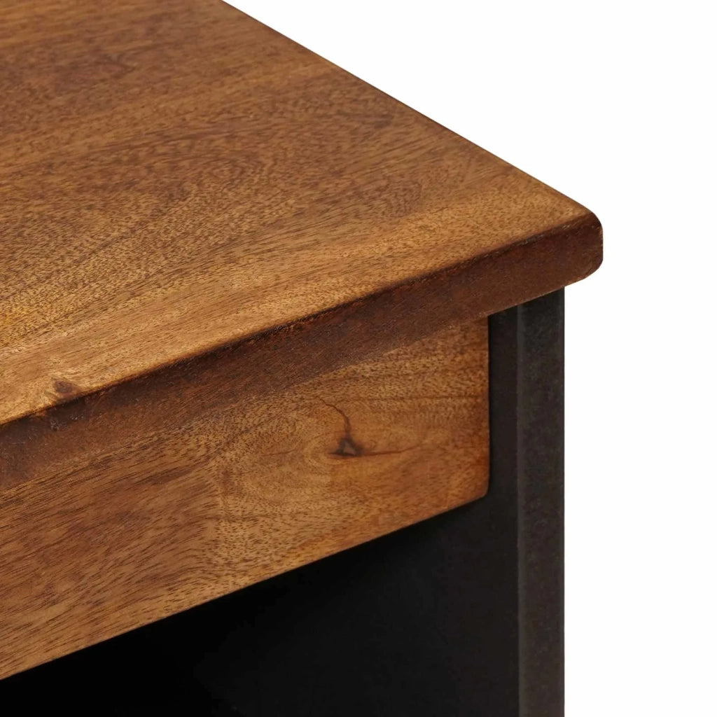 Credenza con porta Noce 60 x 33 x 75 cm Legno di mango massello