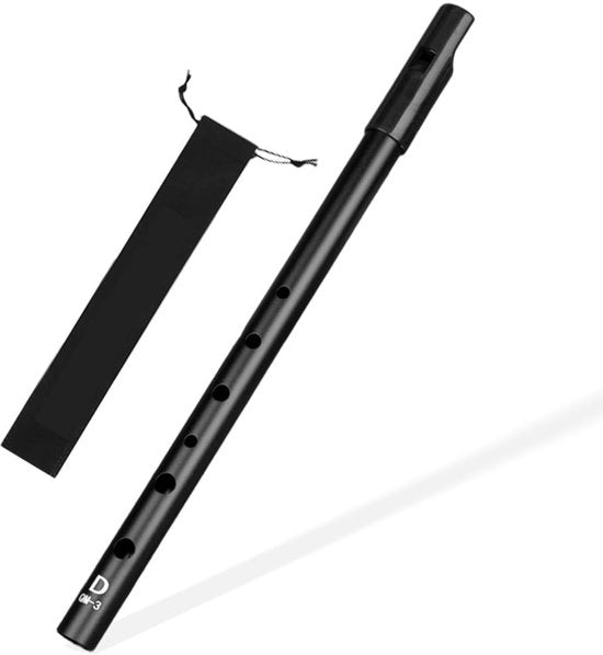 Tin Whistle D - Alta Qualità - Sostenibile - Adatto per Principianti - Inclusa Custodia - Aspetto Elegante - Flauto a Becco