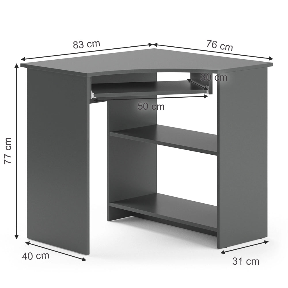 Vicco Scrivania angolare Antracite 83 x 76 cm