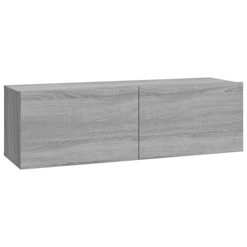 Mobili TV Muro 2pz Grigio Sonoma 100x30x30 cm Legno Multistrato 820467