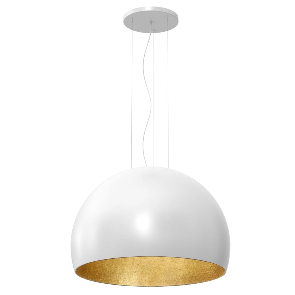 Lampada a sospensione Luminex Compo bianco-oro Ø80 E27