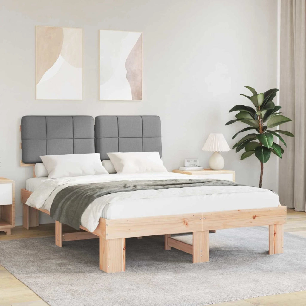 Letto con Testiera Rivestita Grigio chiaro 120 x 200 cm 877419