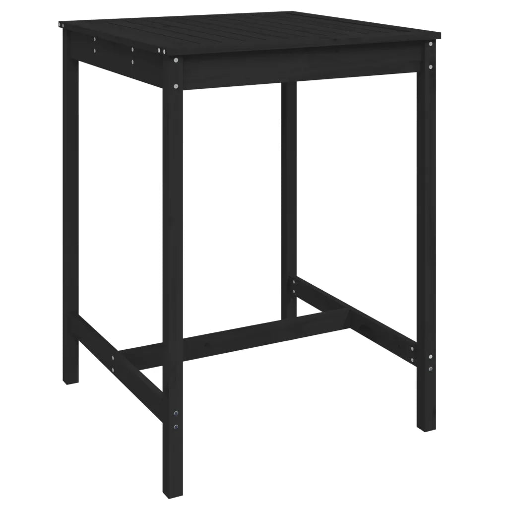 Set Bar da Giardino 5 pz Nero in Legno Massello di Pino 3154744