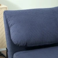 2-in-1 Poltrona Letto Singolo, Supporto Regolabile in Velluto a Coste 82 cm x 8 cm x 83 cm Blu