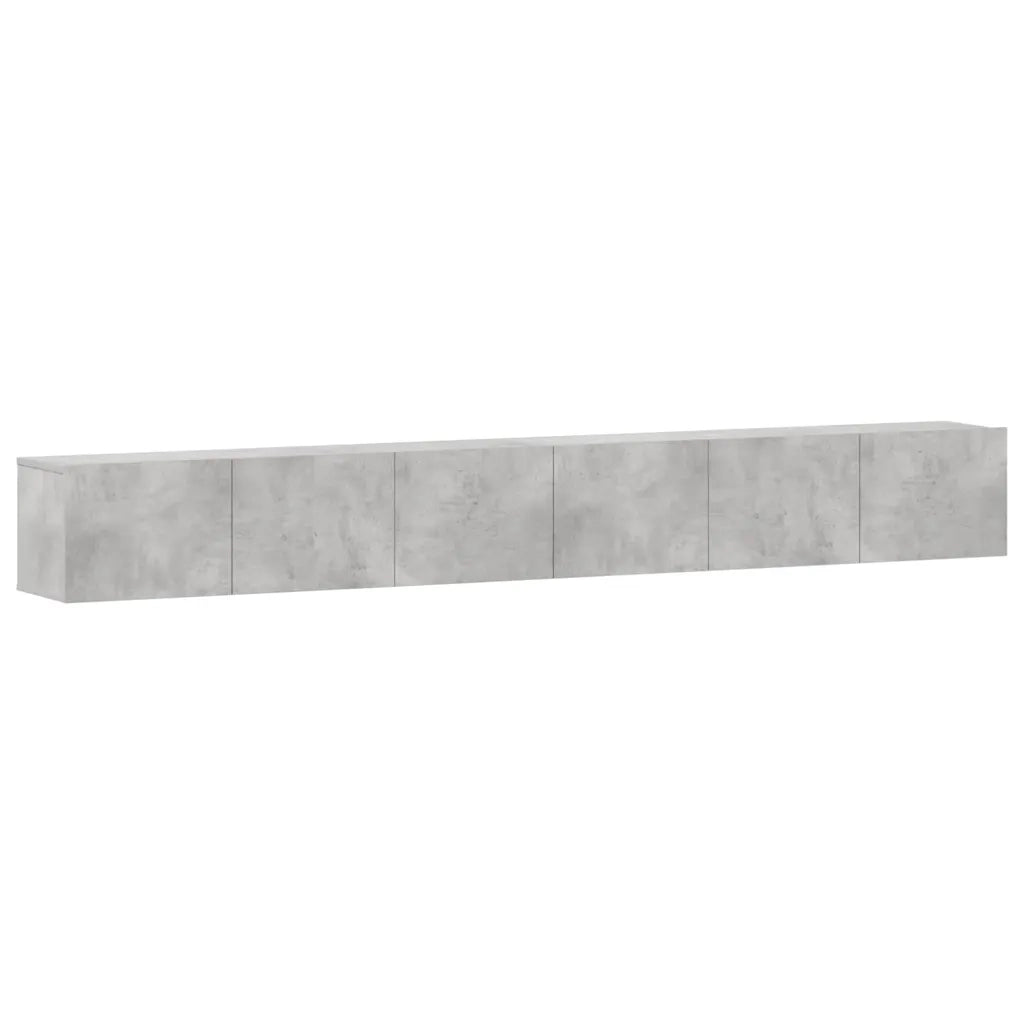 Set di Mobili Porta TV 3 pz Grigio Cemento in Legno Multistrato 3114473
