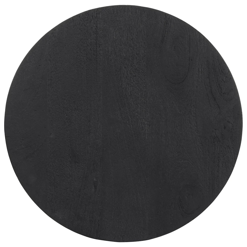Tavolino da Salotto Nero Ø50x40 cm in Legno Massello di Mango 4017535