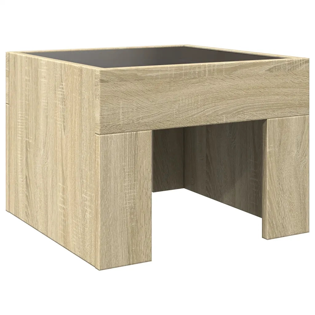 Tavolino da Salotto con LED Infinity Rovere Sonoma 40x40x30 cm 847597
