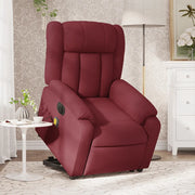 Poltrona Alzapersona Massaggiante Elettrica Rosso Vino Tessuto 3205355
