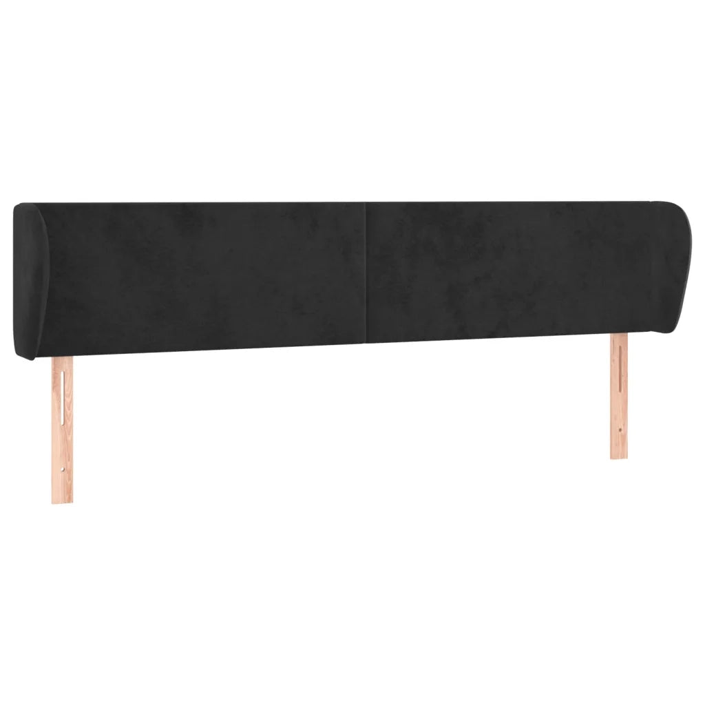 Testiera ad Orecchio Nera 183x23x78/88 cm in Vellutocod mxl 121565