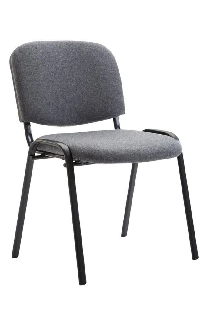 Set 4 Sedie Ufficio Visitatore Ken Imbottite In Tessuto grigio
