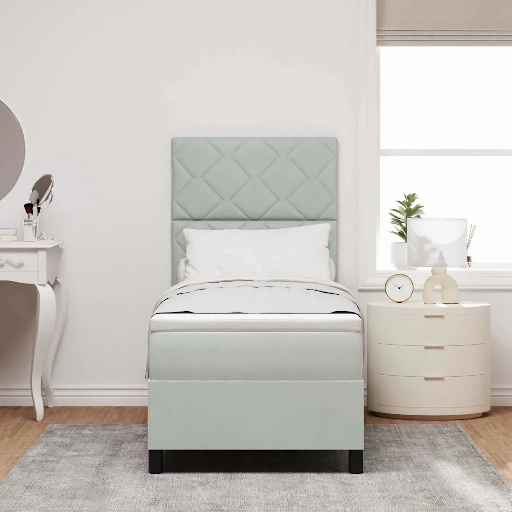 Letto a Sorgente LED Grigio chiaro 80 x 200 cm Velluto 3343340