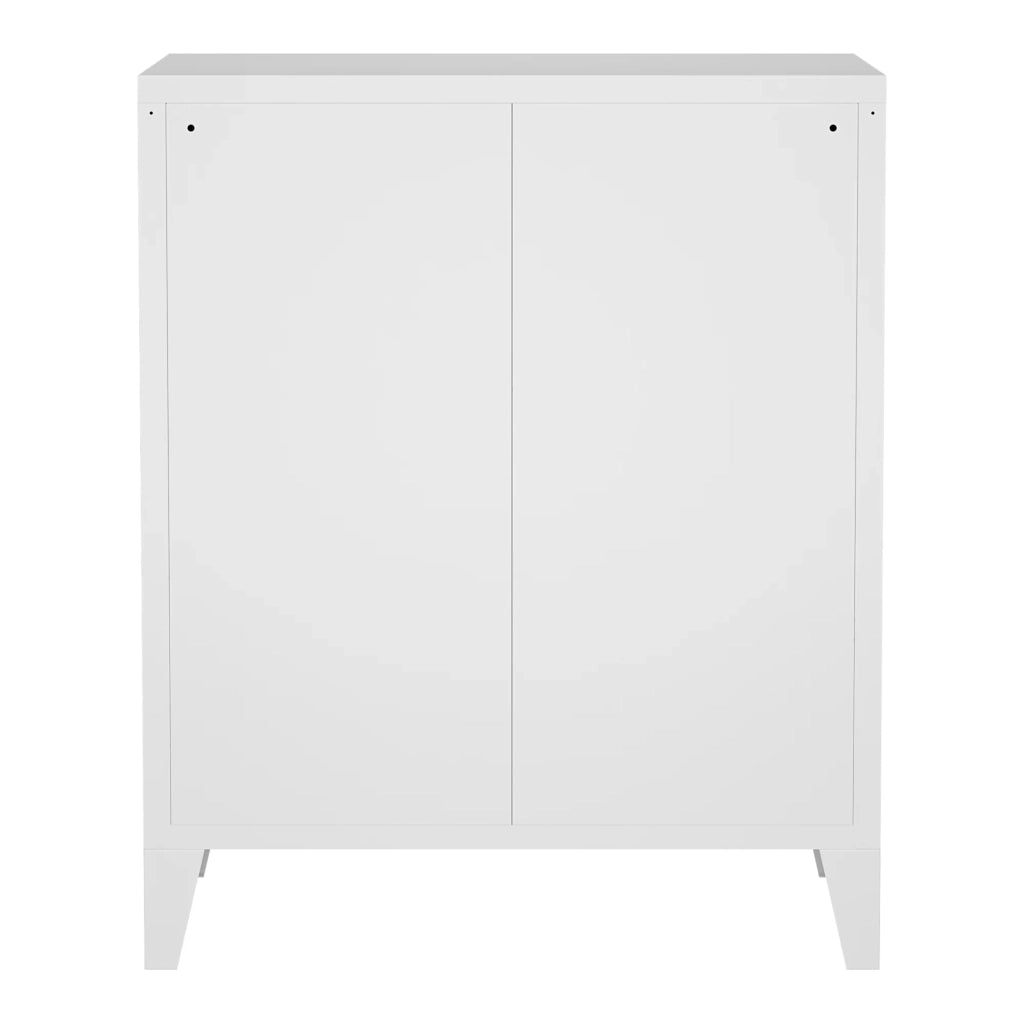 Elegante cassettiera pratico mobiletto portaoggetti in metallo acciaio 72 x 60 x 40 cm bianco 03_0006836