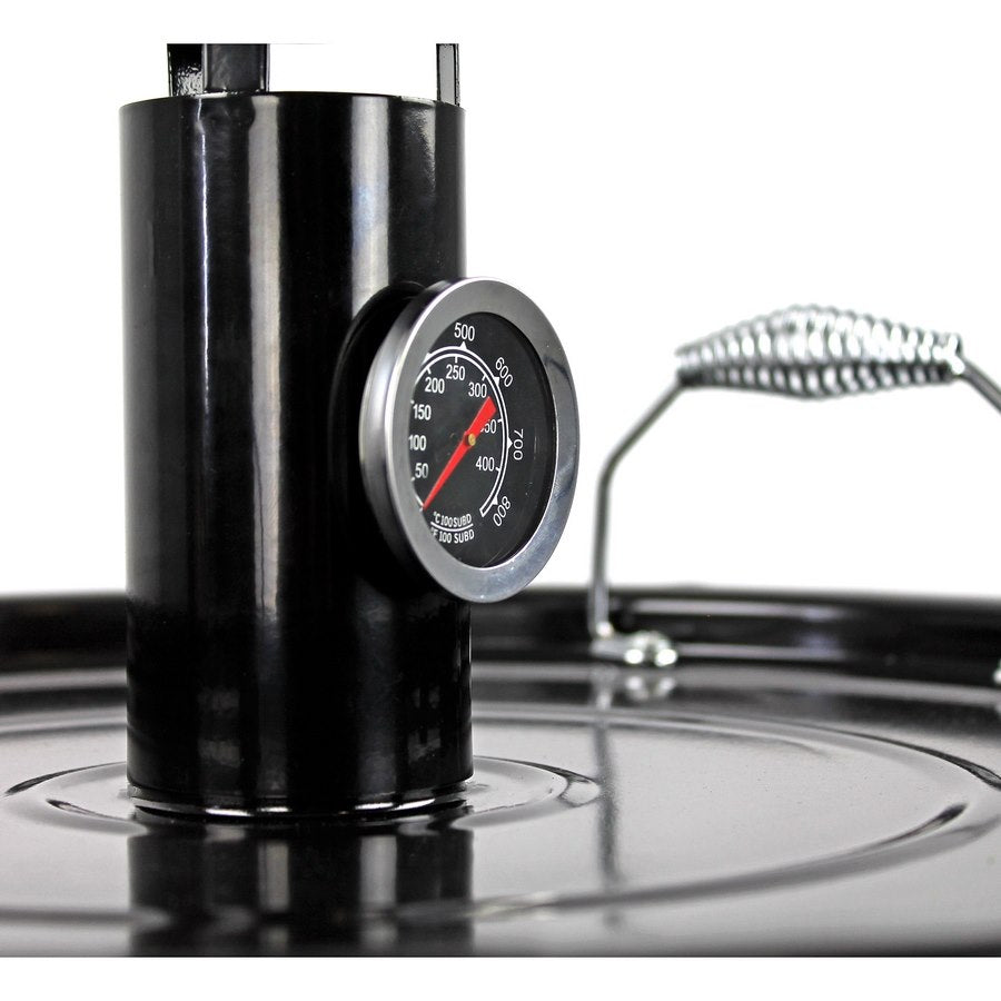 Barbecue Affumicatore a Carbone Carbonella 46,5x42,5x101 cm Griglia Ø47 cm Barrel Nero