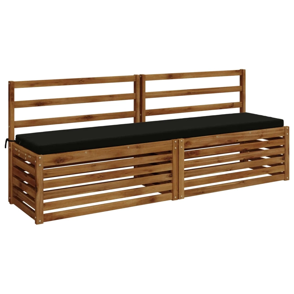 Cuscini per Panchina a 2 Pezzi SOEST 2 pz 100% Poliestere Nero 949169