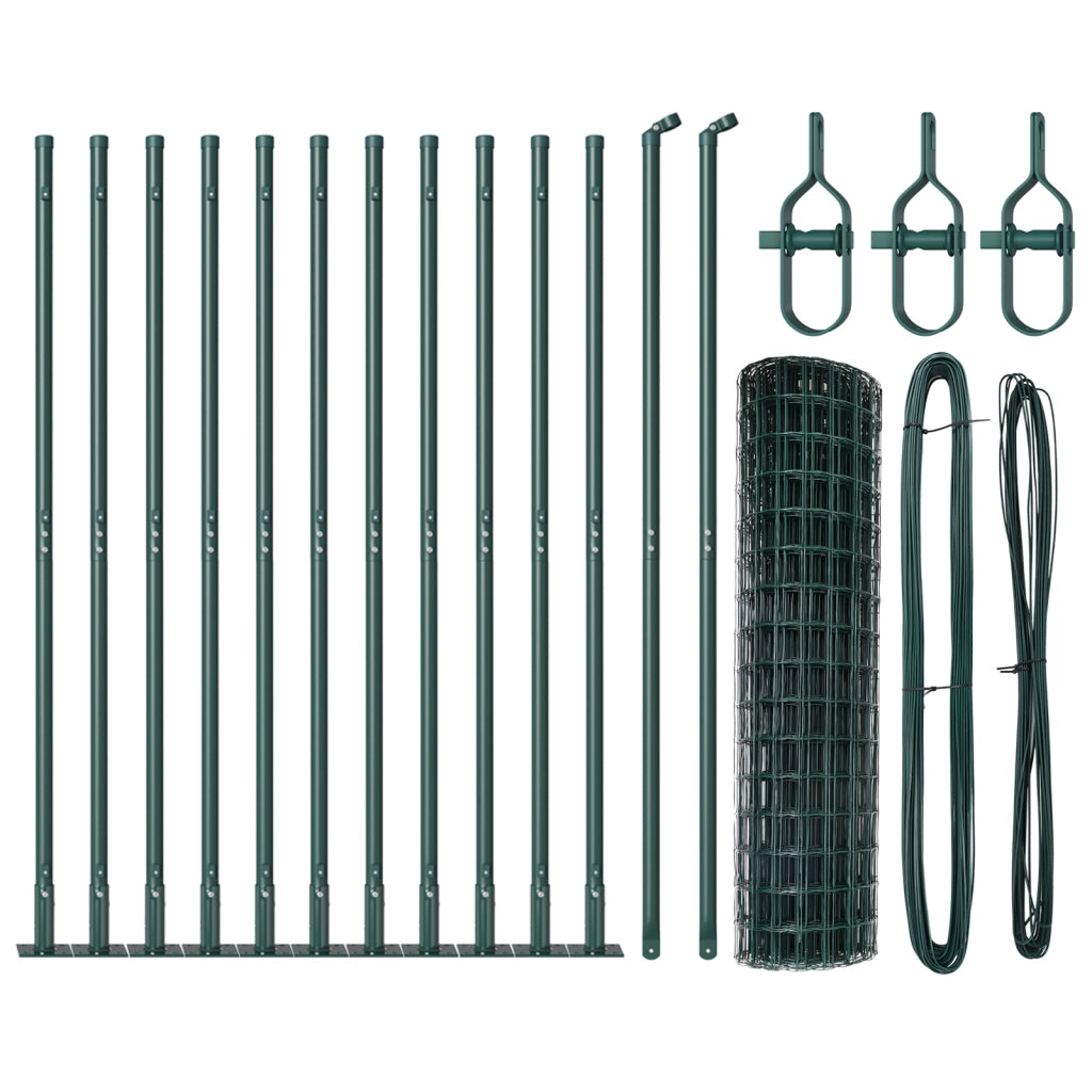 Recinzione Euro con 13 pali flangiati 1x25 m in acciaio zincato