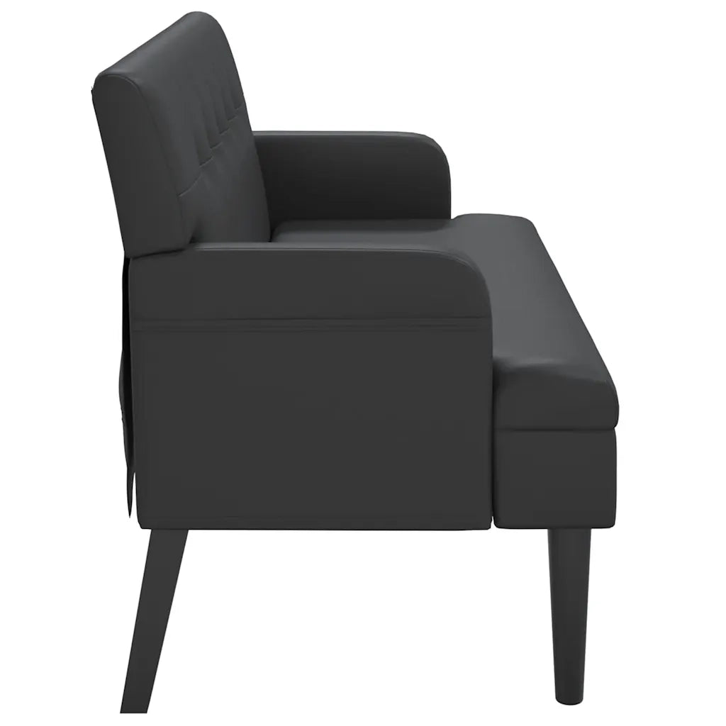 Panca con schienale nera 112x65,5x75 cm in similpelle CFW7129508