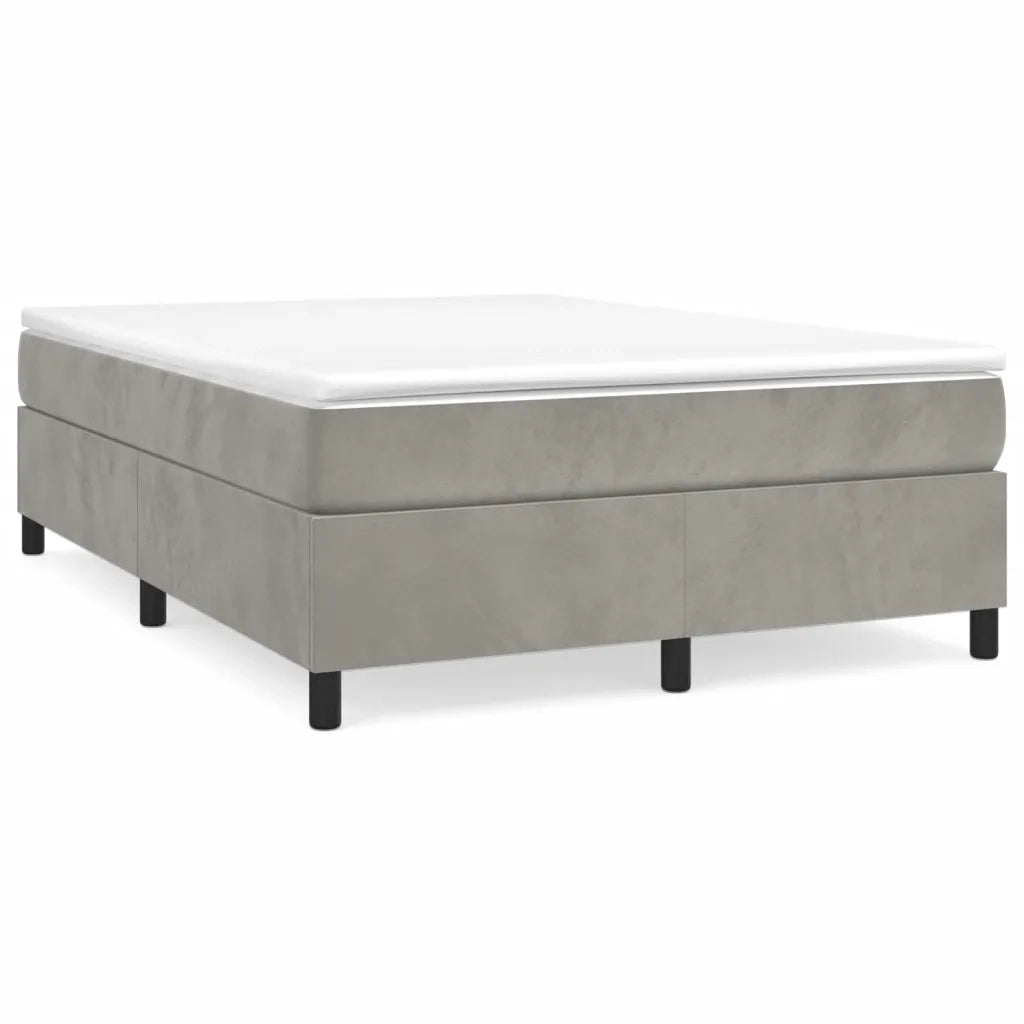 Struttura Letto a Rete a Molle Grigio Chiaro 140x190 cm Velluto 3121114