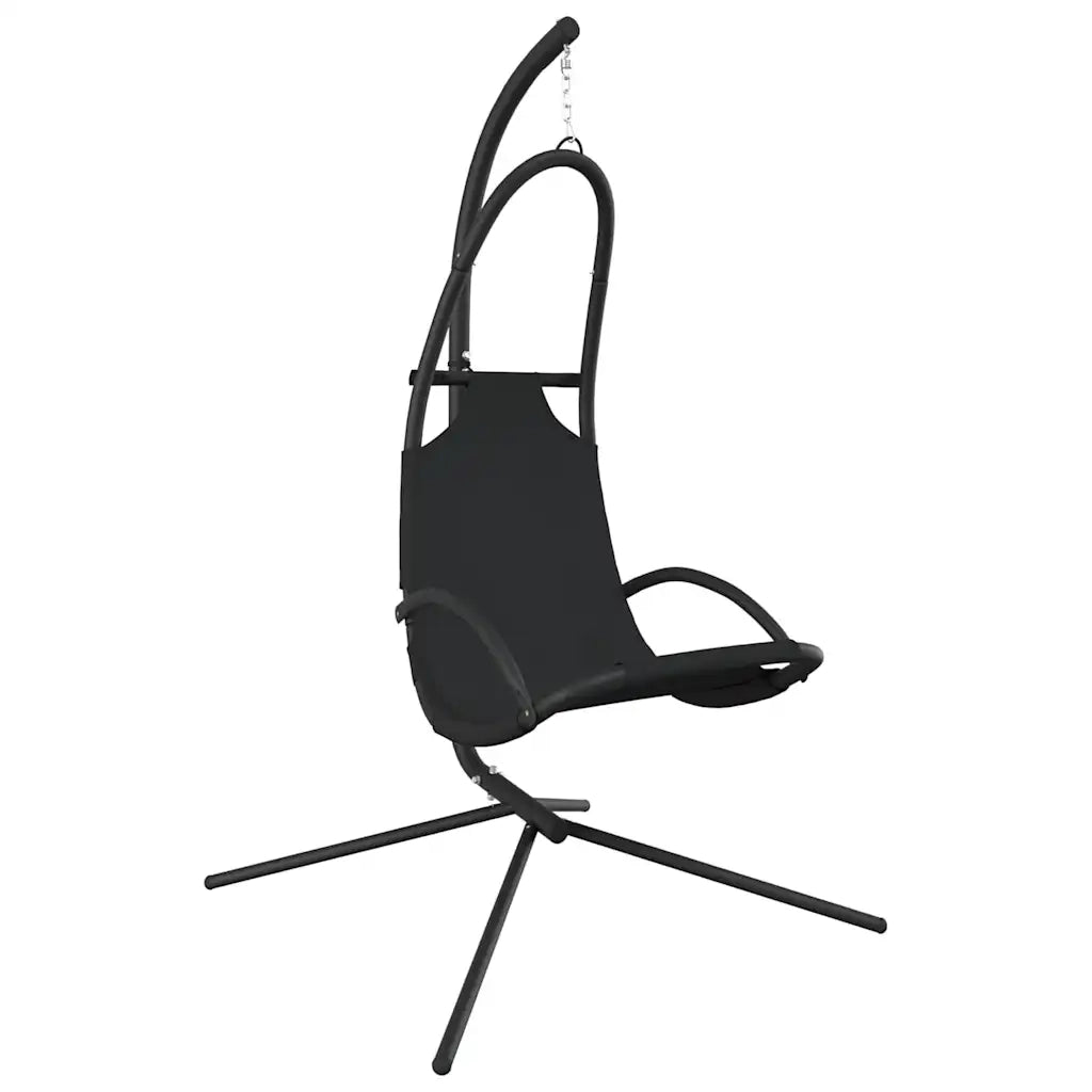 Sedia Dondolo Giardino con Cuscino Nero Tessuto Oxford Acciaio CFW4673850