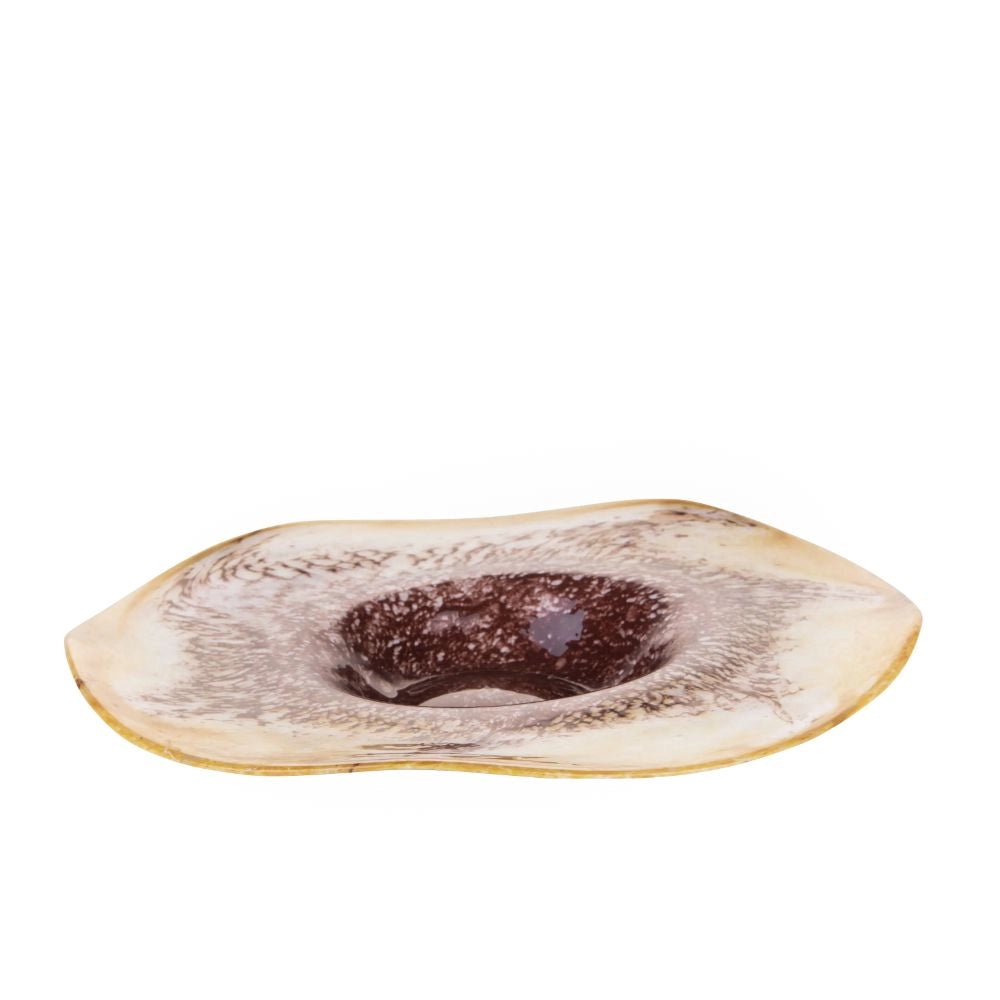 Ciotola Decorativa Ø 40 cm in Vetro Giallo Malva