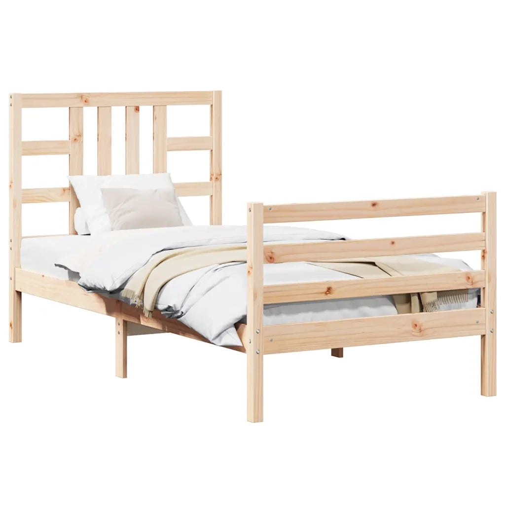 Giroletto senza Materasso-Struttura Letto 90x200 cm in Legno Massello di Pino 827499
