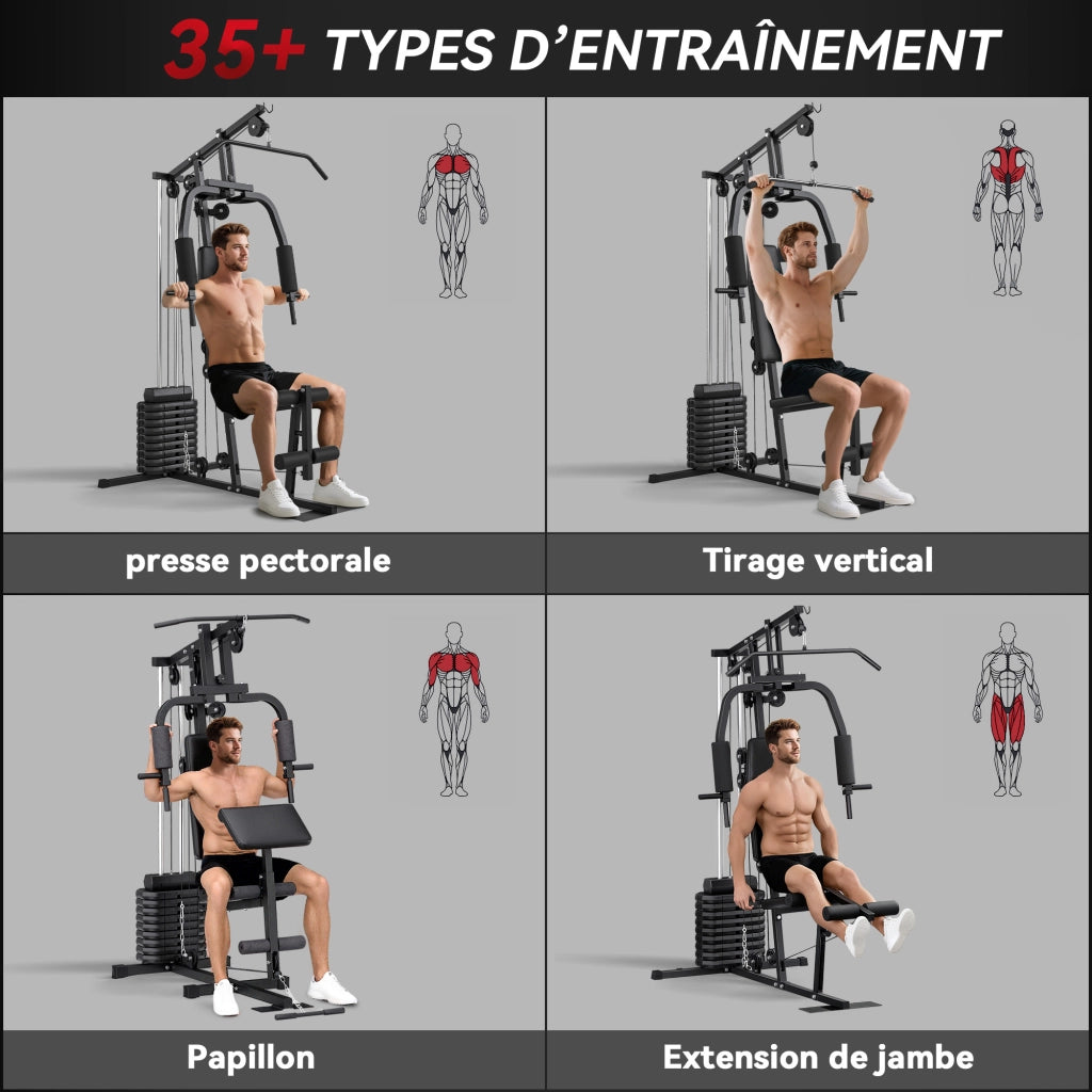 Attrezzo Fitness Multifunzione con Pesi ¨C zephmum ¨C 200x135x103 cm