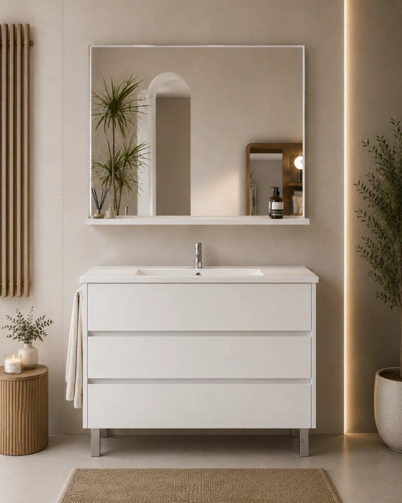 Mobile bagno con lavabo ORIGENBATH IMPERIA senza specchio 80x45 cm bianco nordico