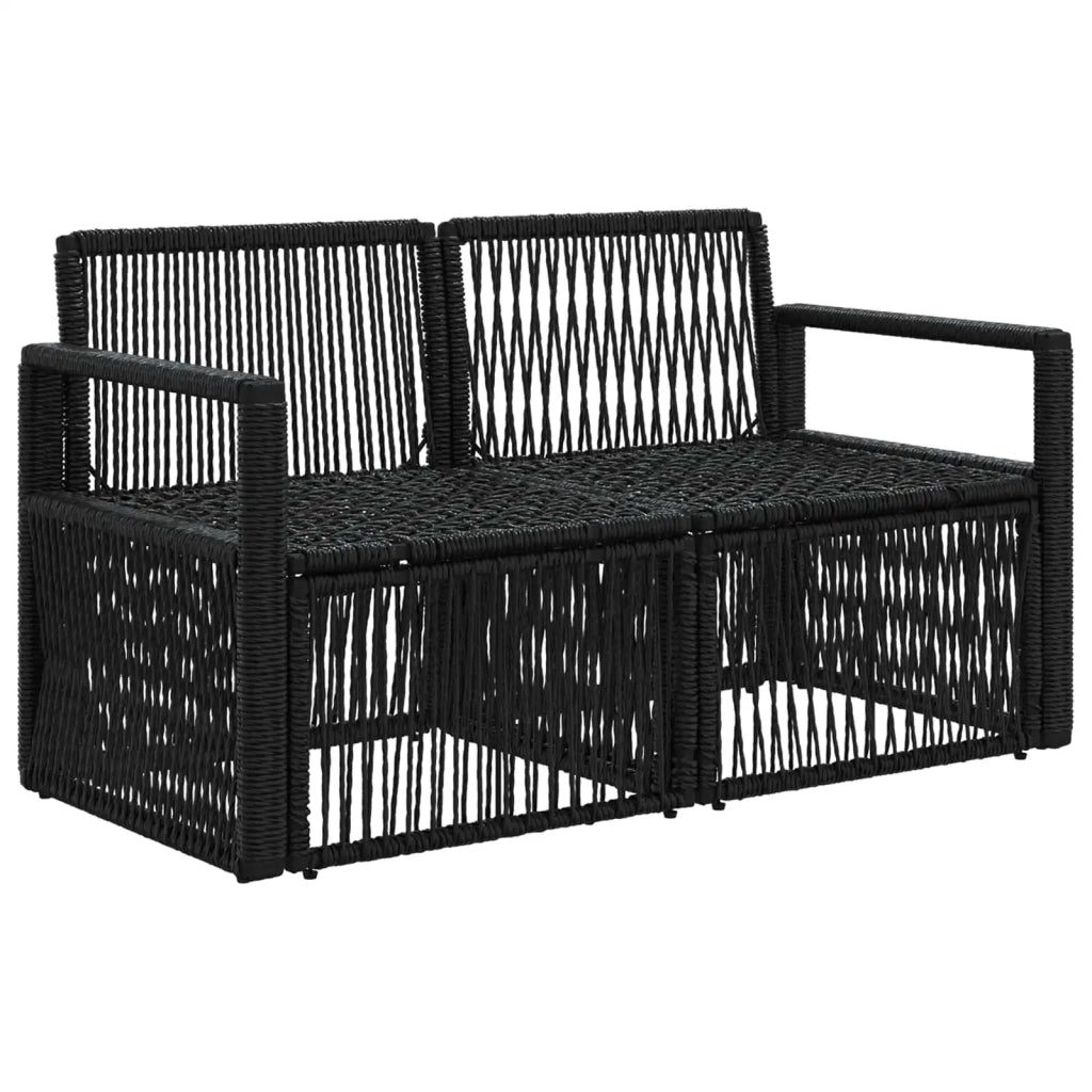 Divano da giardino 2-Numero di posti Nero polyrattan 42026704