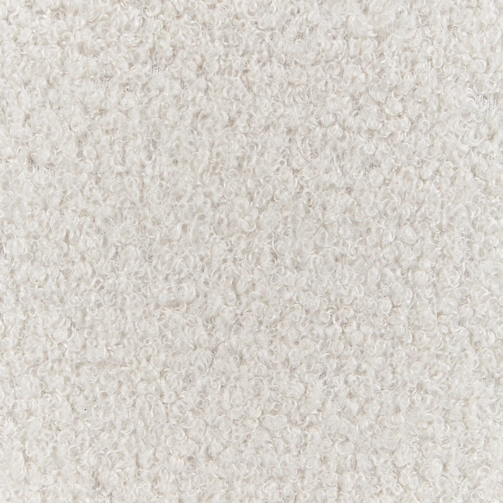 Poltrona Poliestere Boucle Bianco Sporco Rivestimento Retro Design Struttura in legno chiaro Braccioli Soggiorno