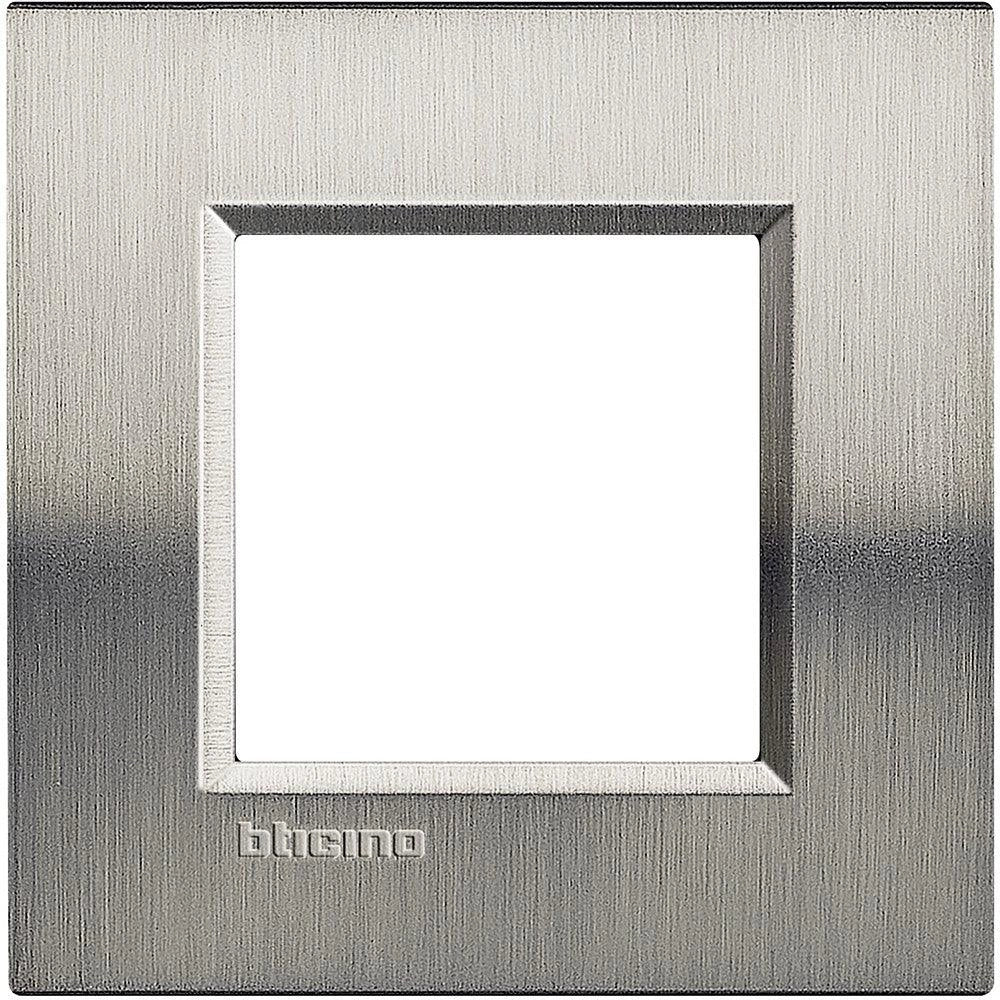 Living Light - Placca quadra 2P Acciaio spazzolato - LNA4802ACS