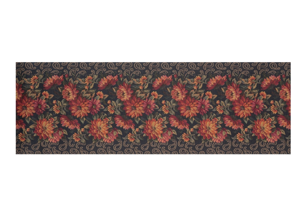 Tappeto Passatoia In Tessuto Jacquard Linea Emozioni Disegno Dalia Rosso - 57x180 - Rosso