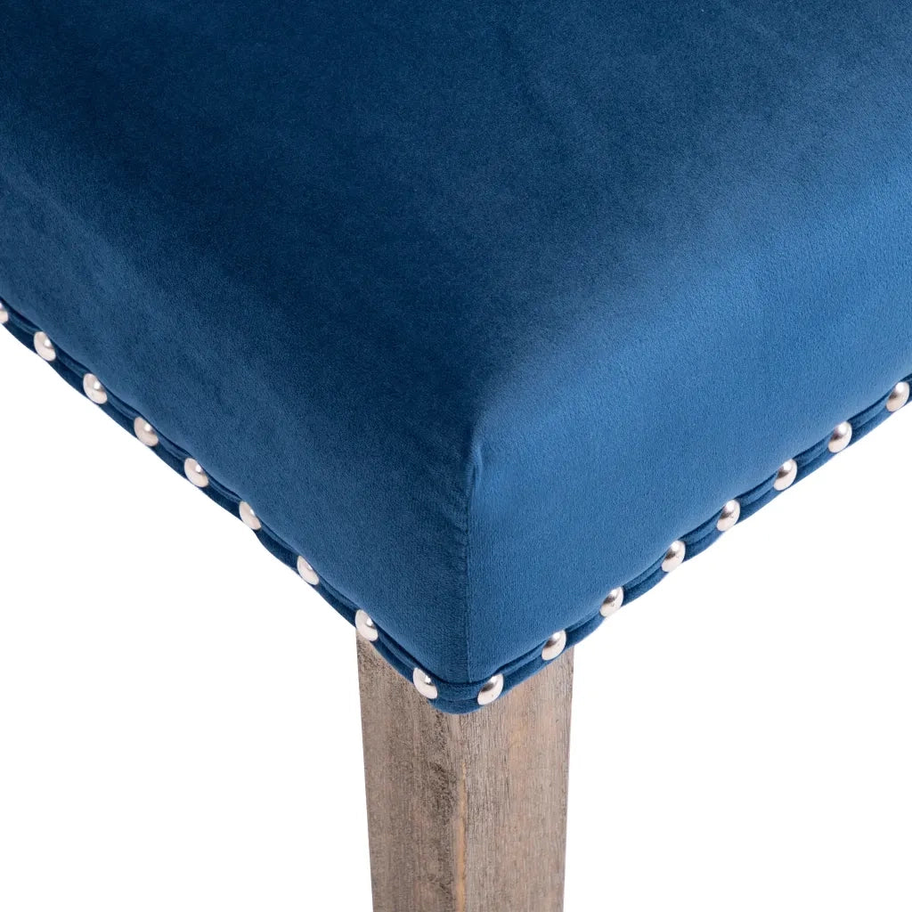 Sedie da Pranzo 2 pz Blu in Velluto cod mxl 29103