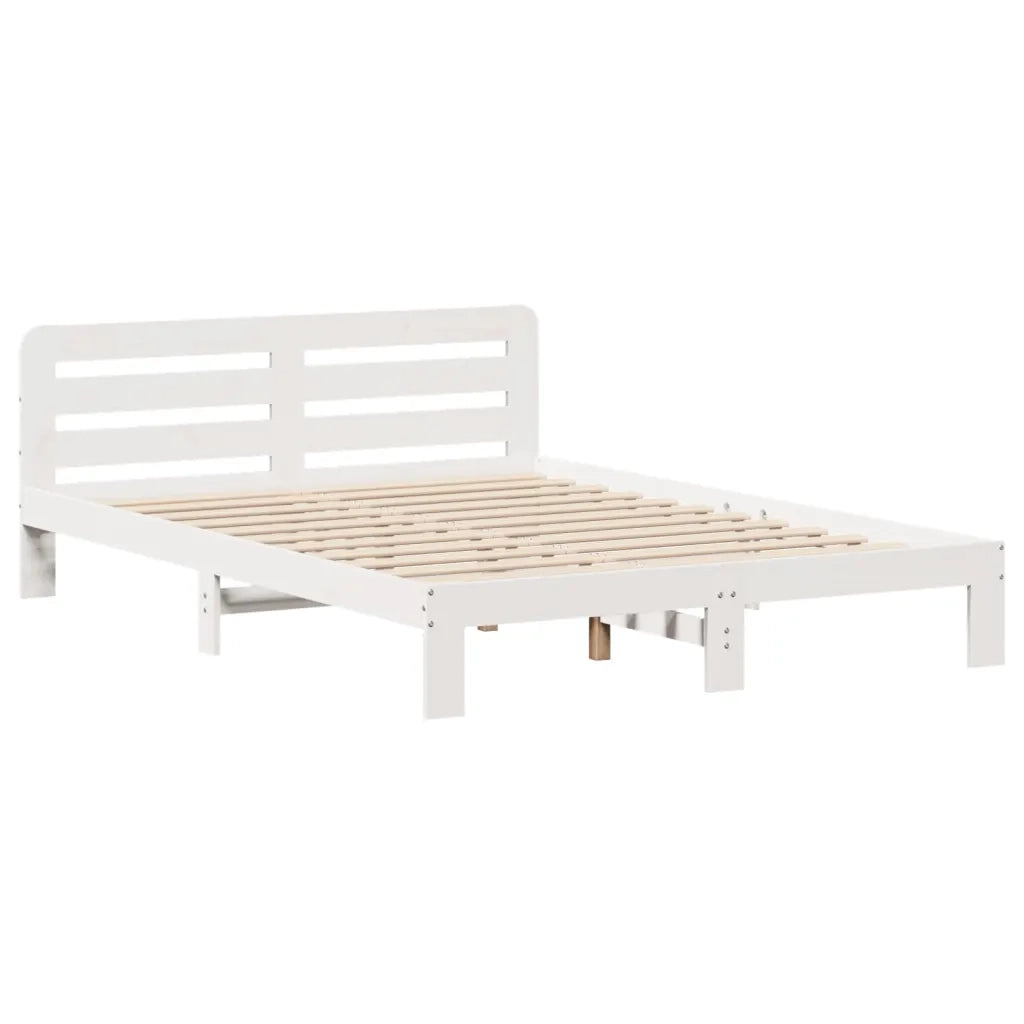 Letto senza Materasso Bianco 120x190 cm Legno Massello di Pino 855571